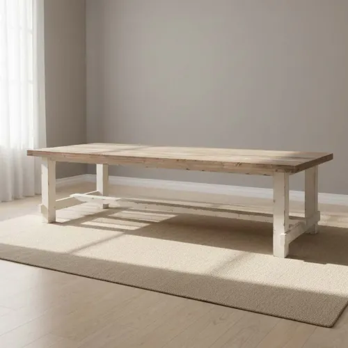 Mesa De Comedor Pino Blanco Aimann en Multicolor - Mesas de comedor, Uruguay | Divino