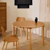Mesa Indara - redonda de chapa de fresno y madera maciza de caucho con acabado tono natural Ø110cm en Beige, Marrón - Mesas de comedor, Uruguay | Kavehome, vista 2 de 7