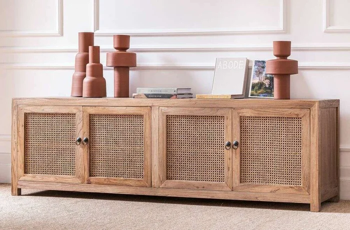 APARADOR BAJO - RACK OLMO NATURAL - 2.10 MTS en Madera natural - Muebles para TV, Uruguay | La Iberica