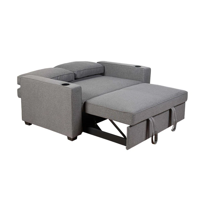 Sofá Cama 2 Cuerpos Tela Gris Miley Gris Osc en Gris - Sillones y sofás, Uruguay | Divino, vista 3