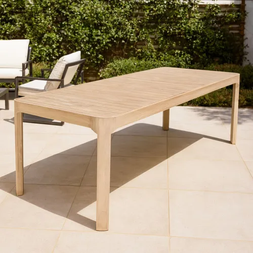 MESA DE EXTERIOR SANTIAGO Beige RECTANGULAR - Mesas de comedor, Uruguay | Viasono