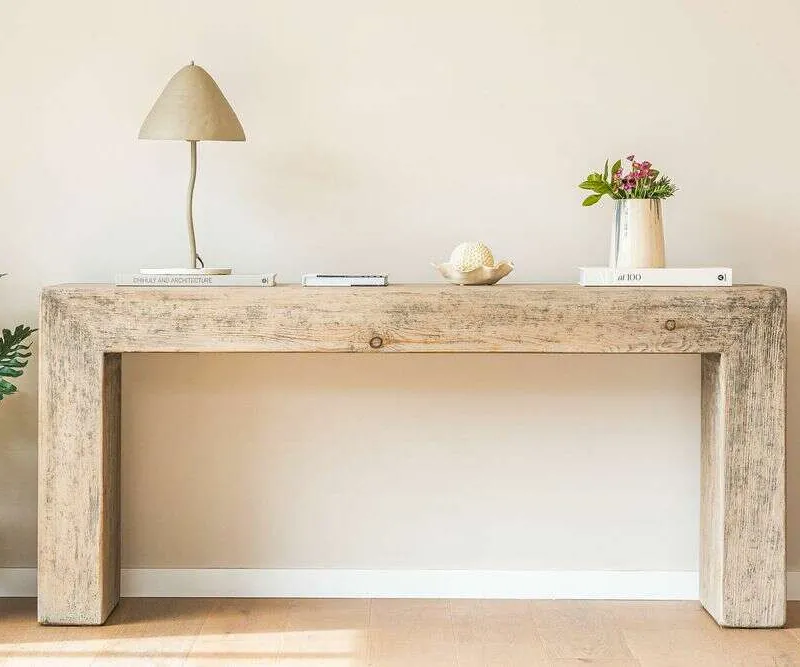 MESA DE ARRIMO / CONSOLA TAURET GRIS - 1.80 MTS en Madera natural - Bibliotecas, Uruguay | La Iberica
