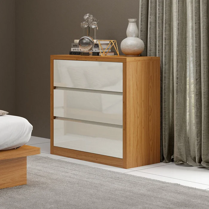 Comoda Mela 90CM 3 Cajones 100% MDF en Madera natural - Cómodas, Uruguay | Balton, vista 2