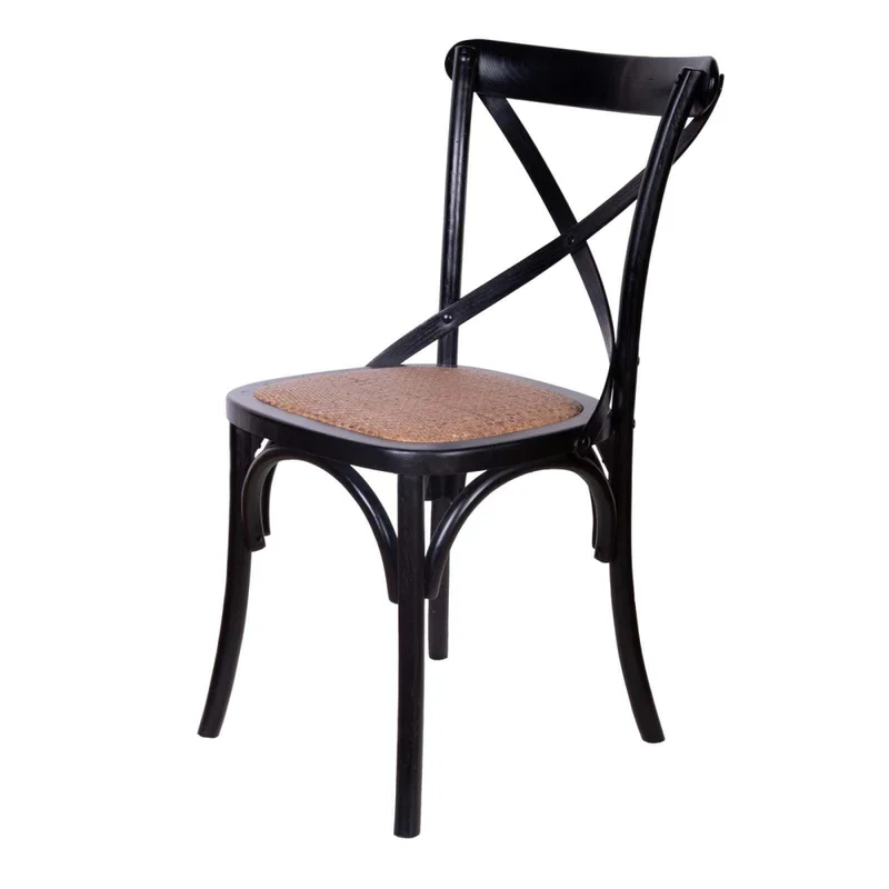 Silla De Comedor Madera Negro Cruceta en Negro - Sillas, Uruguay | Divino, vista 5