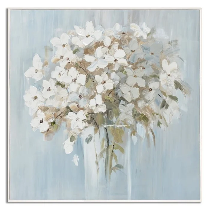 CUADRO CANVAS 60x60cm MARCO PINTURA BLANCAS 1 en Blanco - Decoración de pared, Uruguay | Decohogar