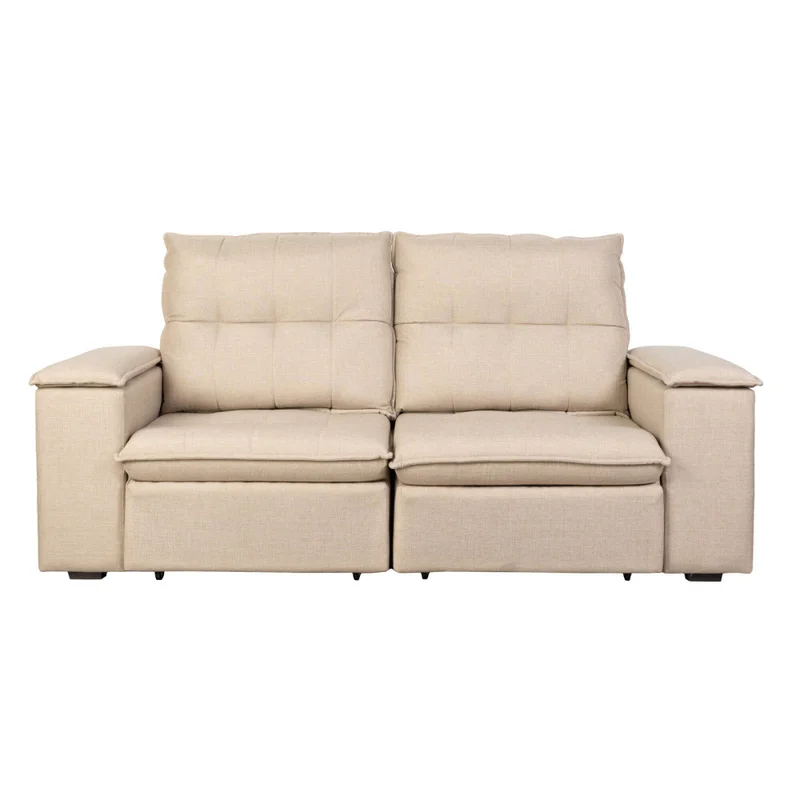 Sofa Retractil 3 Cuerpos Tela Natural-beige Atlanta Beige en Beige - Sillones y sofás, Uruguay | Divino, vista 3