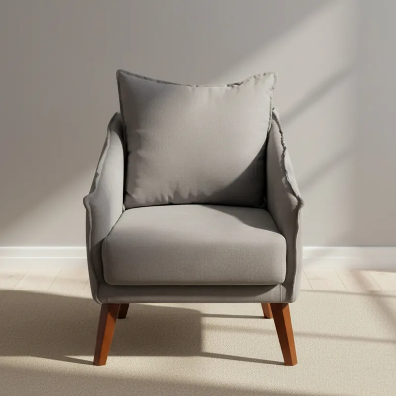 Butaca Tela-y-madera Gris Colin en Gris - Sillones y sofás, Uruguay | Divino