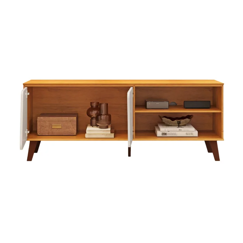 Rack Tv Modular 2 Puertas 2 Estantes Con Patas en Madera natural - Muebles para TV, Uruguay | Soy Hogar, vista 6