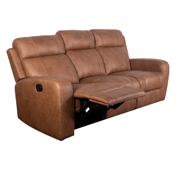 Recliner Manual 3 Cuerpos Tela Marron Hamilton Camel en Beige - Sillones y sofás, Uruguay | Divino, vista 7