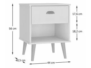 Mesa de Luz 1 cajon Nogal/Blanco en Nogal/Blanco - Mesas de luz, Uruguay | Quesal, vista 7
