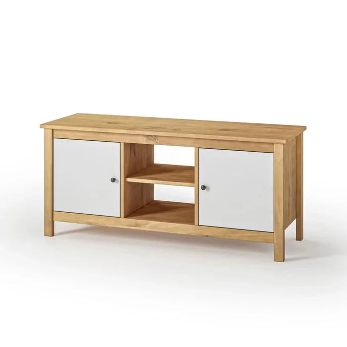 Rack para TV 2 Puertas - Línea Maden - Blanco en Blanco - Muebles para TV, Uruguay | Ecowood, vista 2