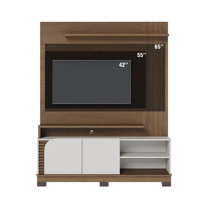 Modular Rack Panel 2 Puertas Con Estantes Hasta 50 Pulgadas en Marrón - Muebles para TV, Uruguay | Soy Hogar, vista 5