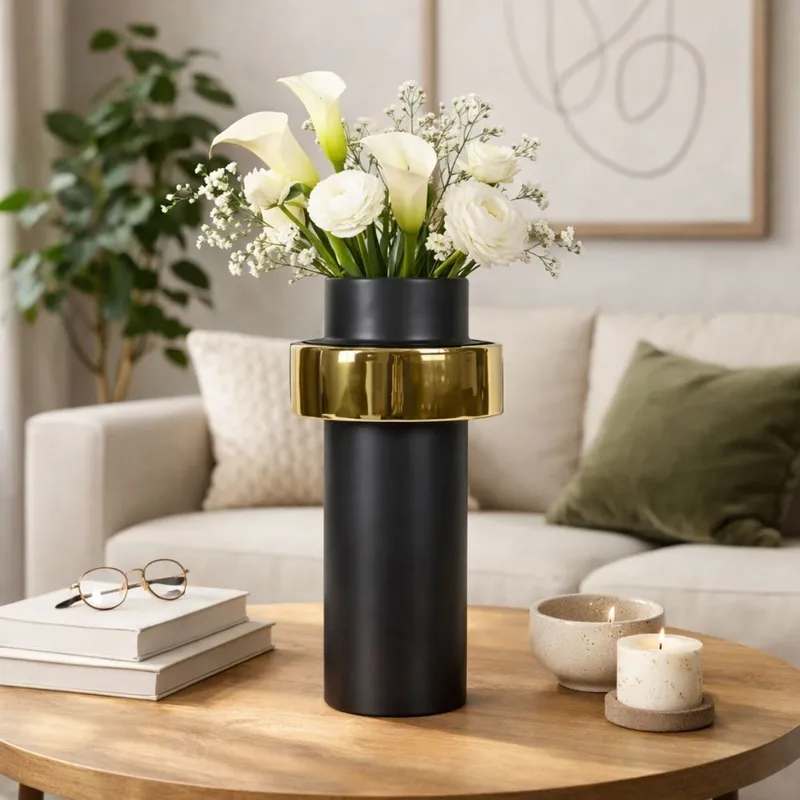 FLORERO ARO I Negro en Negro - Decoración, Uruguay | Viasono