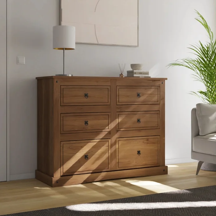 Comoda 6 Cajones Línea Monterrey - Nogal en Marrón - Cómodas, Uruguay | Ecowood, vista 2