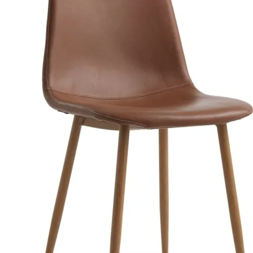 Silla de comedor JONSTRUP polipiel marrón en Madera natural - Sillas, Uruguay | JYSK