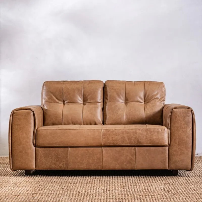 Sillon Cuero Raffaello 2 Cuerpos Amendoa en Marrón - Sillones y sofás, Uruguay | Aihaus