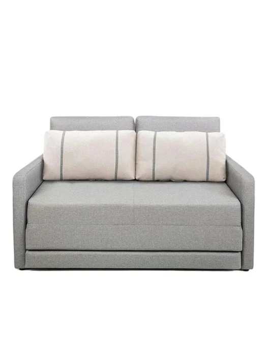 SOFA CAMA 1.76 MTS - PARRILLA EXTENSIBLE - TELA GRIS CLARO - ALMOHADONES PEQUEÑOS EN TELA CLARA en Gris - Sillones y sofás, Uruguay | Champagne Home