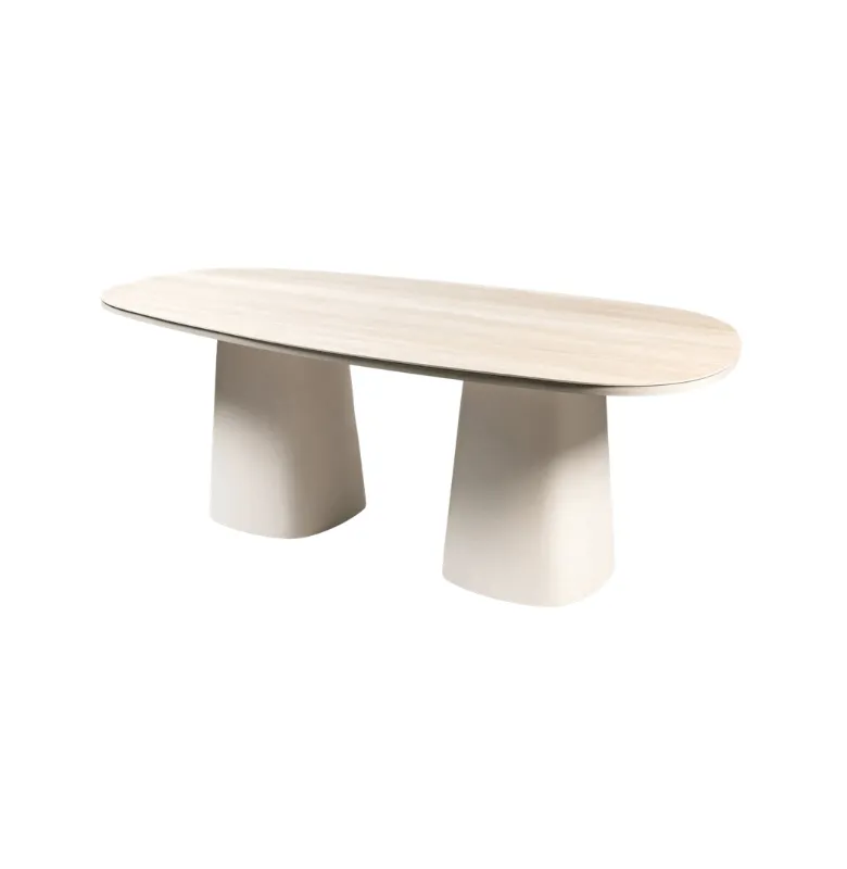 MESA COMEDOR MENORCA TRAVERTINO GRIS en Gris - Muebles para el exterior, Uruguay | Masinfinito Casa
