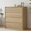 Comoda Cajonera Carla para Dormitorio 4 Cajones con Rieles Telescópicos - Castaño en Madera natural - Cómodas, Uruguay | Mulata, vista 1 de 9