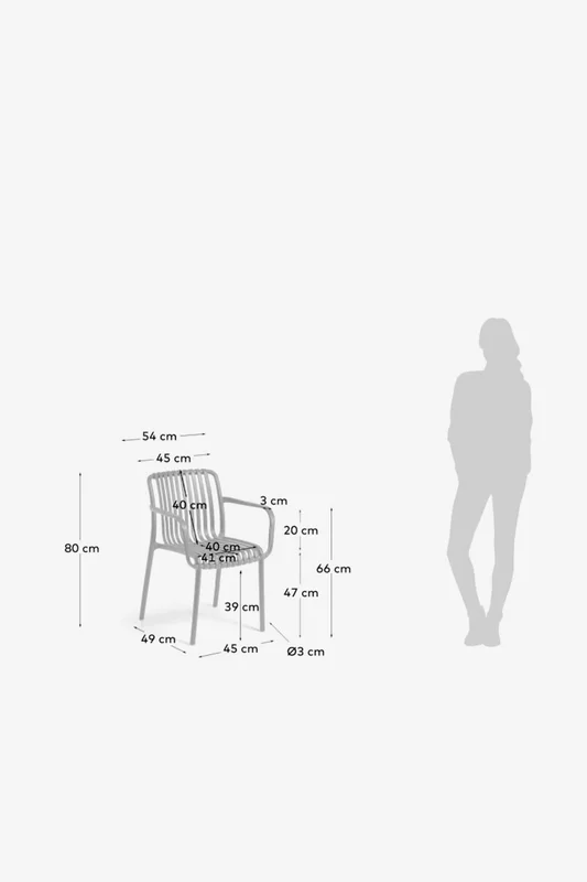 Silla de exterior Isabellini - gris claro en Gris - Sillas, Uruguay | Kavehome, vista 10