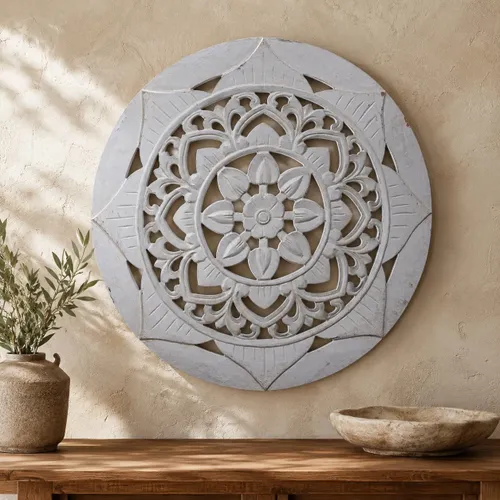 Talla de Madera Redonda S en Gris - Decoración, Uruguay | Camino a Casa