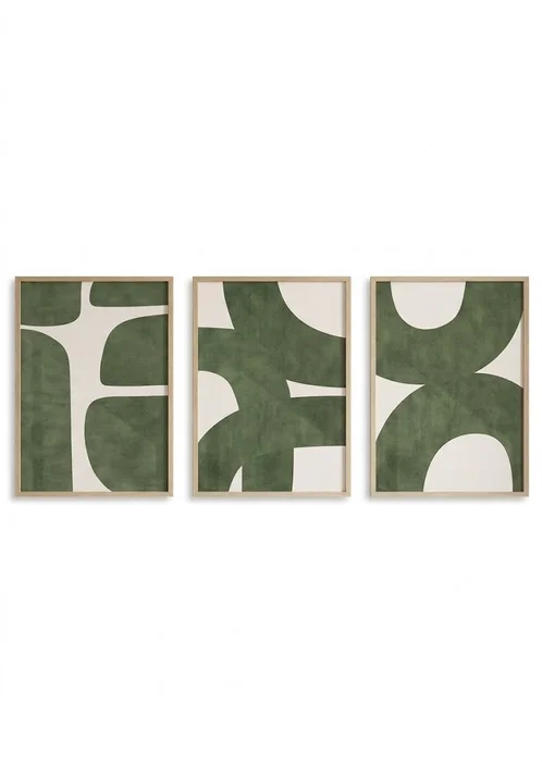 Kit 3 Cuadros – Módulo Musgo – 40 x 60 en Crudo / Negro / Beige – Material Marco: Pino – Moldura Caja - Decoración de pared, Uruguay | Berna home