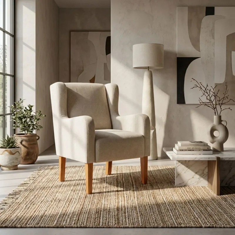 Butaca Lena - Tela Aquaclean - A fabricar en Beige - Butacas, banquetas y puffs, Uruguay | NYR