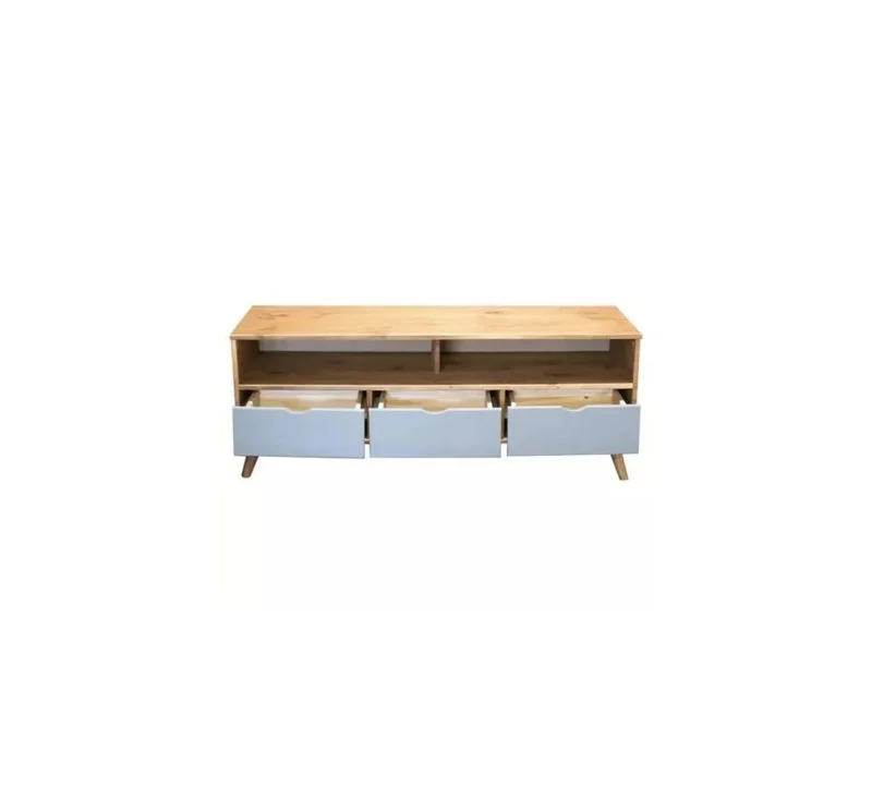 Rack 3 Cajones Madera Gris - Línea Berlín en Gris - Muebles para TV, Uruguay | Ecowood, vista 3