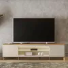 Rack para tv Santorini 240cm curvo con Led - Patas en metal en Off-white - Muebles para TV, Uruguay | Balton, vista 2 de 10