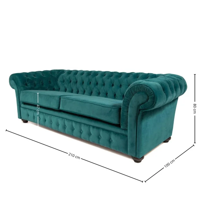 Sofá Chesterfield Divo - Tela Aquaclean - 2,5 cuerpos - A fabricar en Verde - Sillones y sofás, Uruguay | Nyr, vista 6