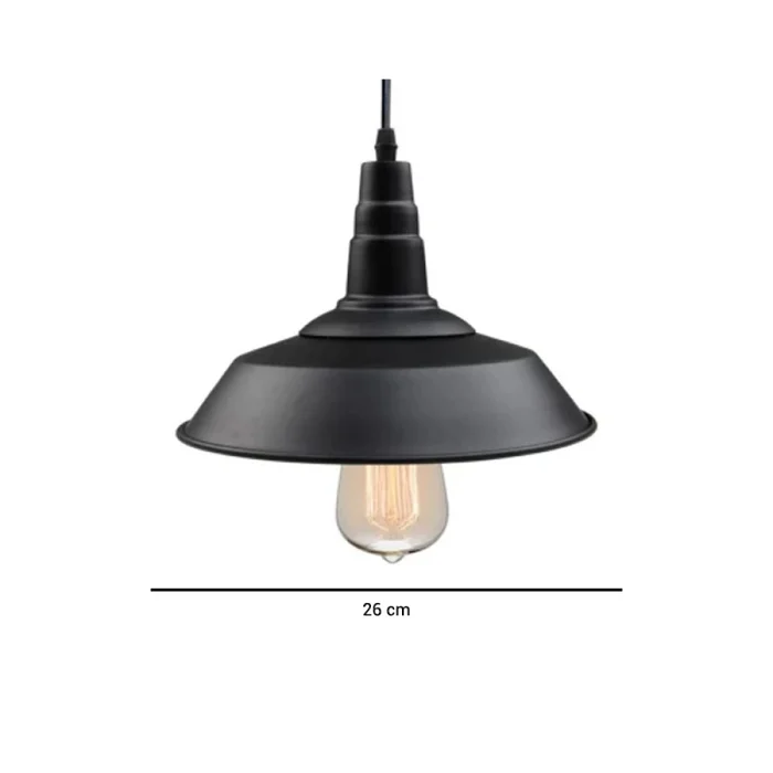 Lámpara Colgante Vintage Bell ø 26cm en Negro - Lámparas colgantes, Uruguay | Serlux, vista 5