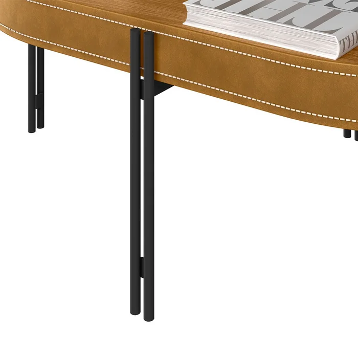 Mesa Ratona Monaco 93cm Cuero/MDF en Marrón - Mesas de living, Uruguay | Balton, vista 5