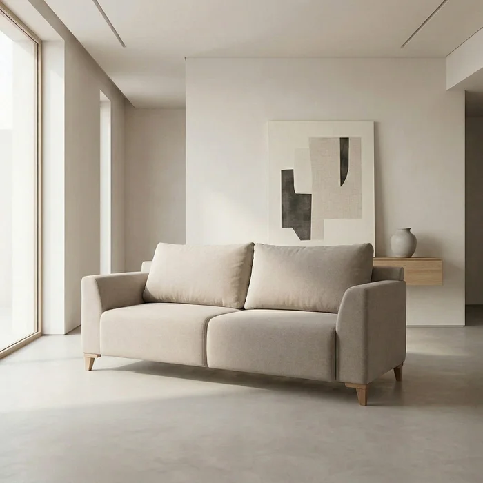 Sofá Gino - Microfibra - 3 cuerpos - TC 1010 (Beige) en Beige - Sillones y sofás, Uruguay | NYR