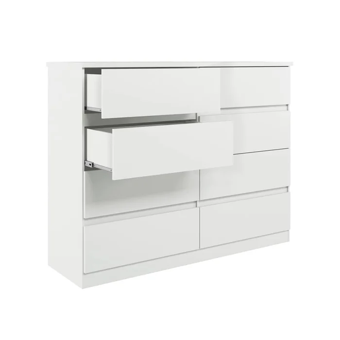 Comoda Roma 8 Cajones Moderna 100% Mdp Con Patas - Cómodas, Uruguay | Lais Muebles