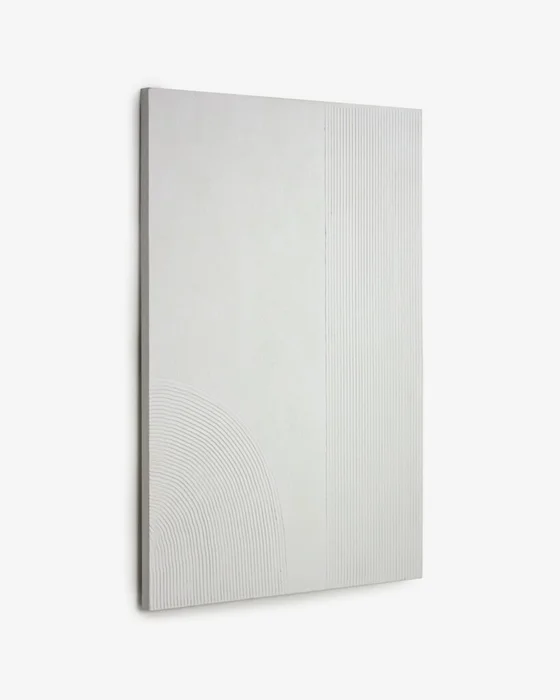 Lienzo Adelta rayas blanco 80 x 110 cm en Blanco - Decoración de pared, Uruguay | Kavehome