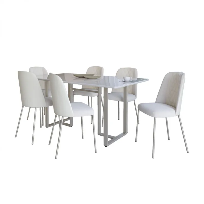 Juego de comedor - Mesa Fosco 1.6 y Arcadia en Blanco - Mesas de comedor, Uruguay | Rústico Hogar