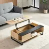Mesa Ratona Rebatible Mdf-y-metal Negro Enzo Neg/nat en Negro - Mesas de living, Uruguay | Divino, vista 6 de 7