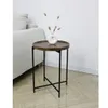 MESA AUXILIAR REDONDA 37X37X47CM MADERA Y METAL en Multicolor - Mesas de comedor, Uruguay | Decohogar, vista 1 de 3