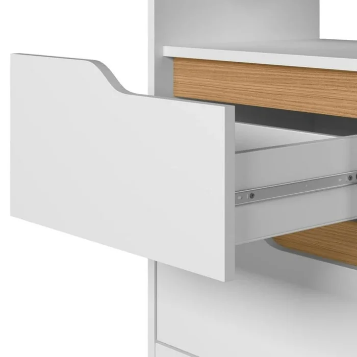 Mesa de Luz 2 Cajones - Línea Fit - Blanco en Blanco - Mesas de luz, Uruguay | Ecowood, vista 3