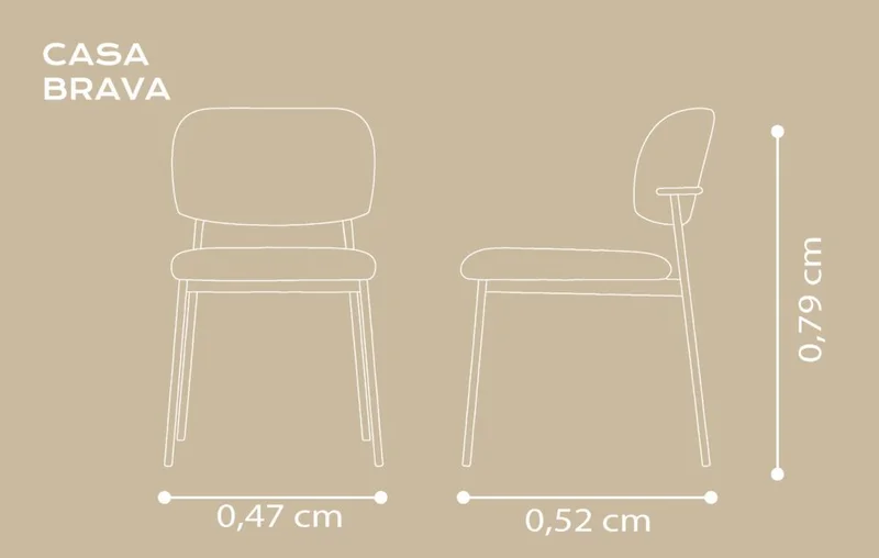 Silla Regina en Eco Cuero Caramelo / Acero Negro - Sillas, Uruguay | Casa Brava, vista 3