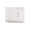 Comoda 5 Cajones 2 Puertas Moderna Con Estante 100% Mdp en Blanco - Cómodas, Uruguay | Soy Hogar, vista 2