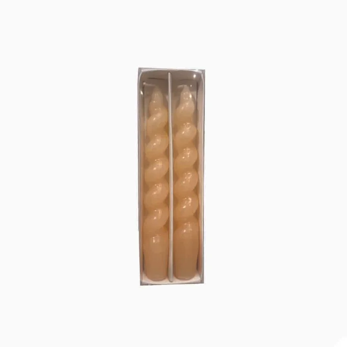 Set de 2 velas torneadas Emma - Salmón en Beige - Velas y Portavelas, Uruguay | Walnut