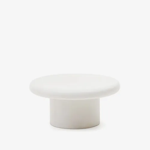 Mesa de centro redonda Addaia de cemento blanco - Ø90 cm x 43cm en Blanco - Mesas de living, Uruguay | Kavehome