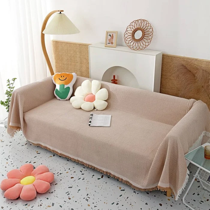 Manta para sillón y cama 230x250cm - beige en Beige - Textiles, Uruguay | Buho Store, vista 3