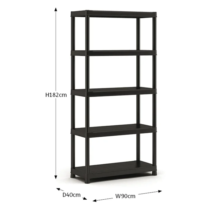 Estante Plus Negro Polipropileno Keter en Negro - Muebles para el exterior, Uruguay | Divino, vista 4