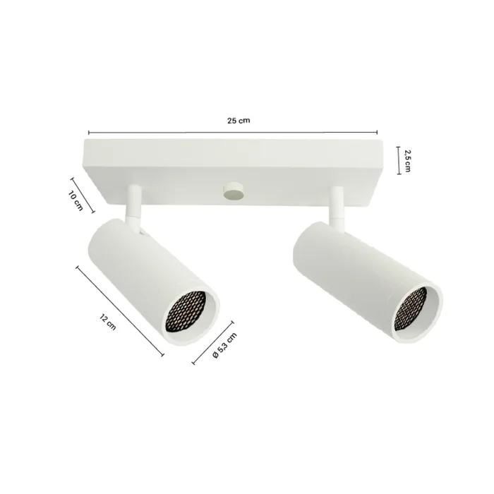 Luminaria de Adosar Long Leticia Doble Orientable Blanca en Blanco - Lámparas colgantes, Uruguay | Serlux, vista 3