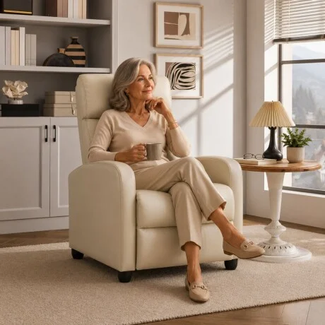 Sillon reclinable 1 cuerpo - Beige en Beige - Sillones y sofás, Uruguay | La Cueva Muebles, vista 11
