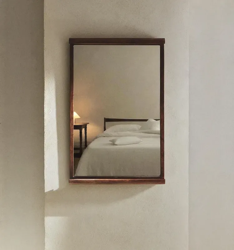 ESPEJO PARED MARCO CURVADO en Madera natural - Espejos, Uruguay | Zara Home