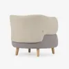 Butaca Luisa - gris y beige con patas de madera maciza de caucho en Beige, Gris - Butacas, banquetas y puffs, Uruguay | Kavehome, vista 7 de 8