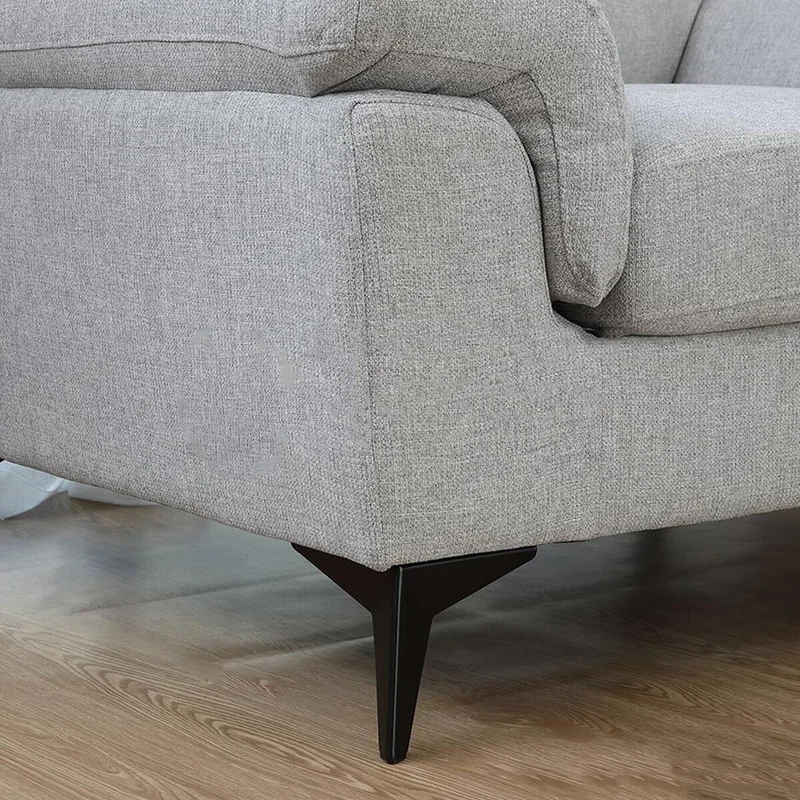 Sillón 2 Cuerpos Tela y Madera Natural Living - Lamona - Gris Claro en Gris - Sillones y sofás, Uruguay | Rústico Hogar, vista 3